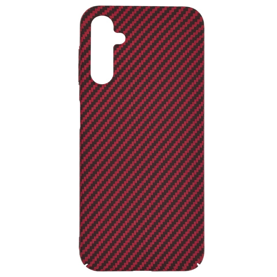 Husa pentru Samsung Galaxy A14 5G / Galaxy A14 4G, SKYDDAR INNOVATION, textura carbon, Carbonite FiberShell, set cu sticker, Rosu, - 3 | YEO