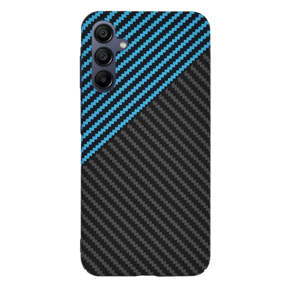Husa pentru Samsung Galaxy A15 4G / Galaxy A15 5G, SKYDDAR INNOVATION, Carbonite FiberShell, Bleu, set cu sticker - 2 | YEO
