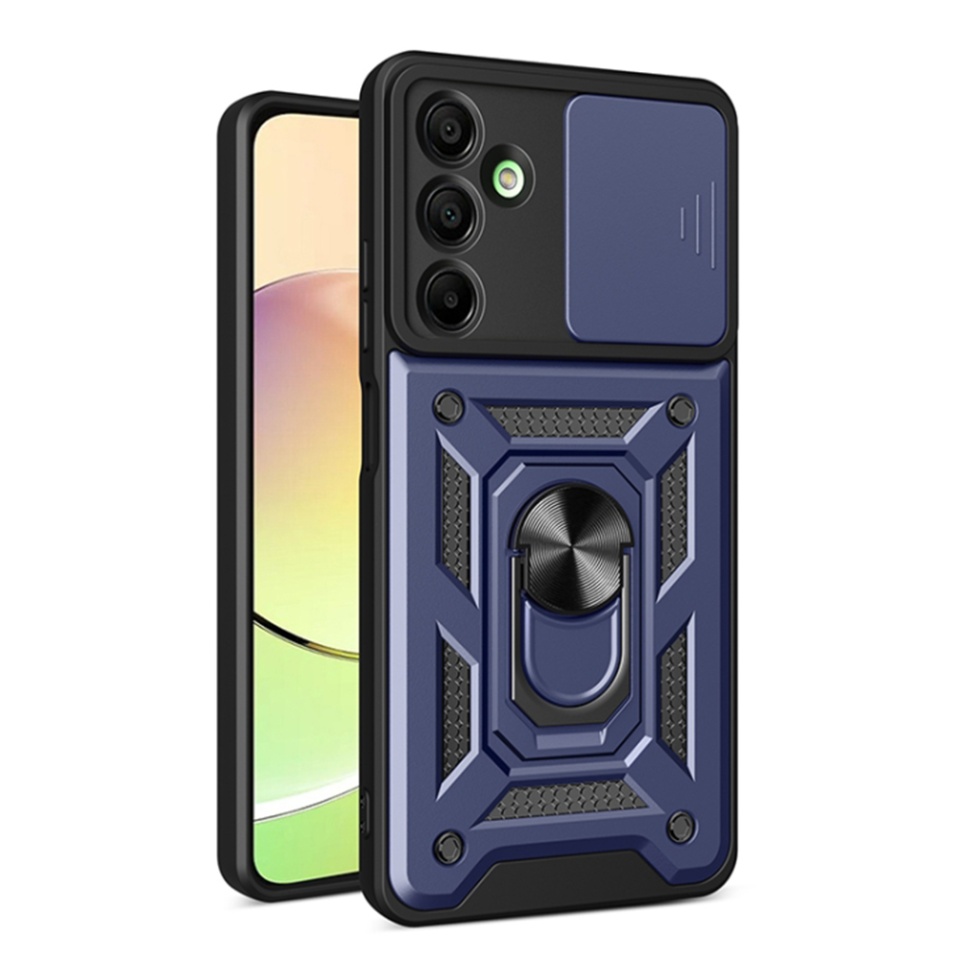Husa pentru Samsung Galaxy A16 4G / Galaxy A16 5G, SKYDDAR INNOVATION, CamShield, Albastru, set cu sticker