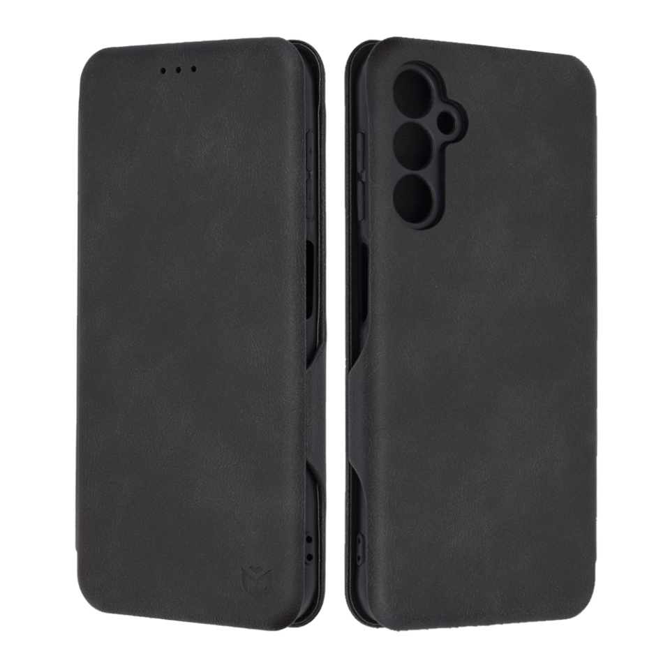 Husa pentru Samsung Galaxy A24, SKYDDAR INNOVATION, Safe Wallet tip carte din Piele Ecologica, Suport Carduri, Inchidere Magnetica, Negru, set cu sticker