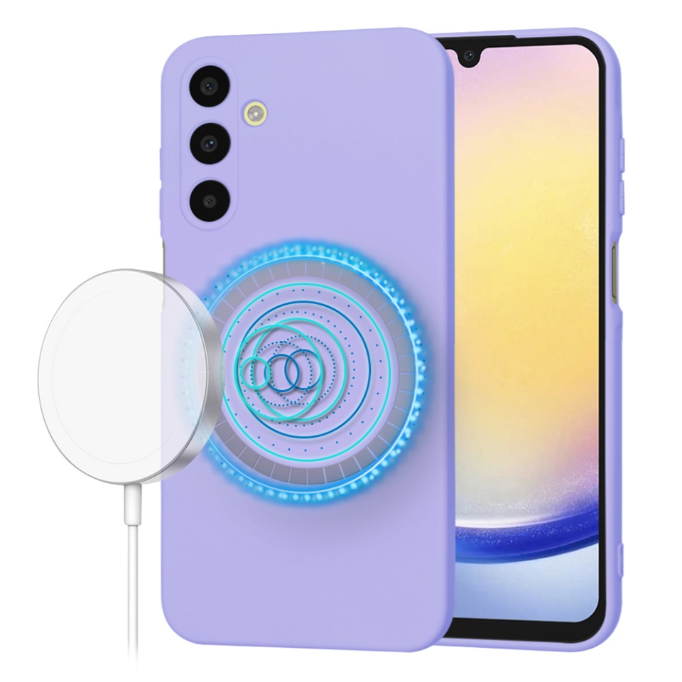 Husa pentru Samsung Galaxy A25 5G din Silicon Catifelat, Protectie Premium, Skyddar SoftElegance Magsafe - Violet