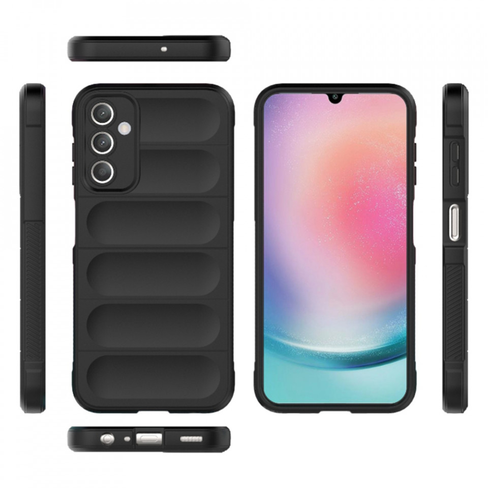 Husa pentru Samsung Galaxy A25 5G eleganta, din silicon mat, SKDR Vogue - Negru - 1 | YEO