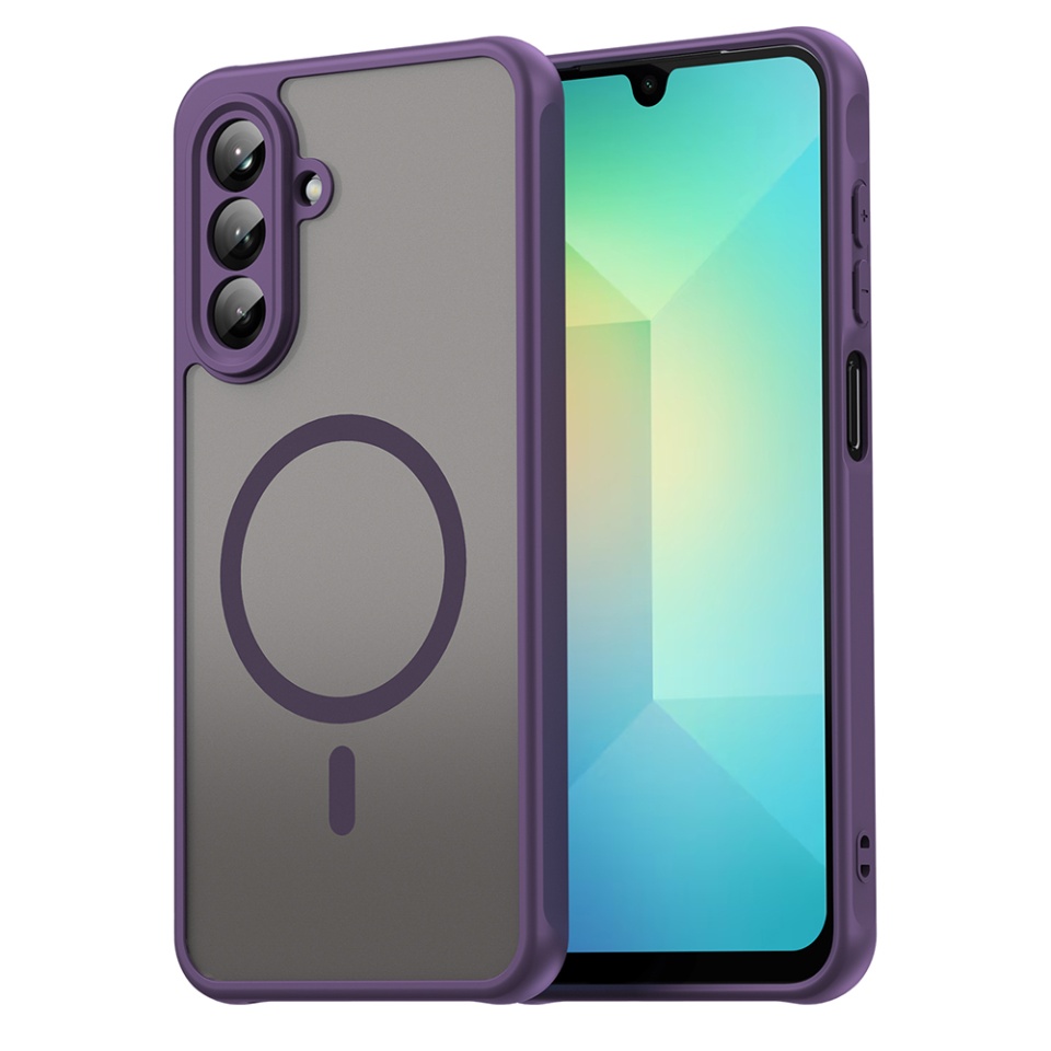 Husa pentru Samsung Galaxy A26 5G, SKYDDAR INNOVATION, HaloFrost MagSafe II, Antisoc, set cu sticker, Mov