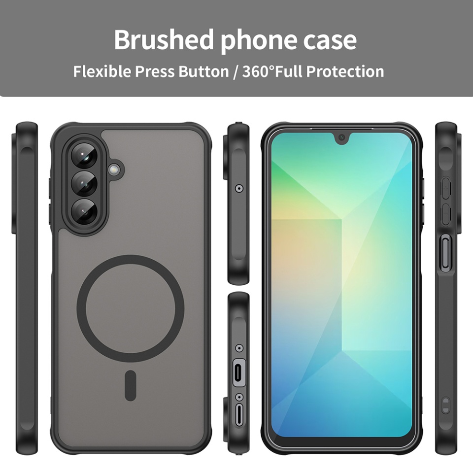 Husa pentru Samsung Galaxy A26 5G, SKYDDAR INNOVATION, HaloFrost MagSafe II, Antisoc, set cu sticker, Negru - 5