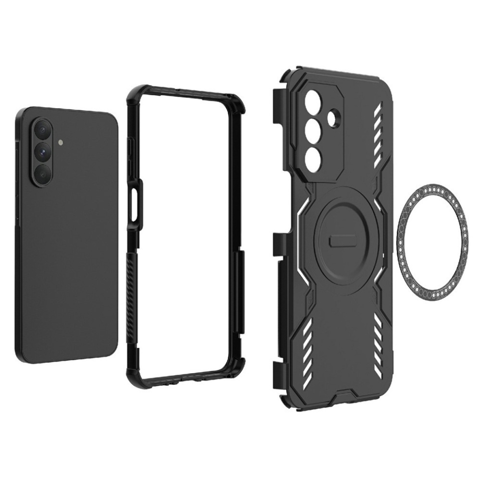 Husa pentru Samsung Galaxy A26 5G, SKYDDAR INOVATION, ArmorMag, Magsafe, set cu sticker, Negru - 3 | YEO