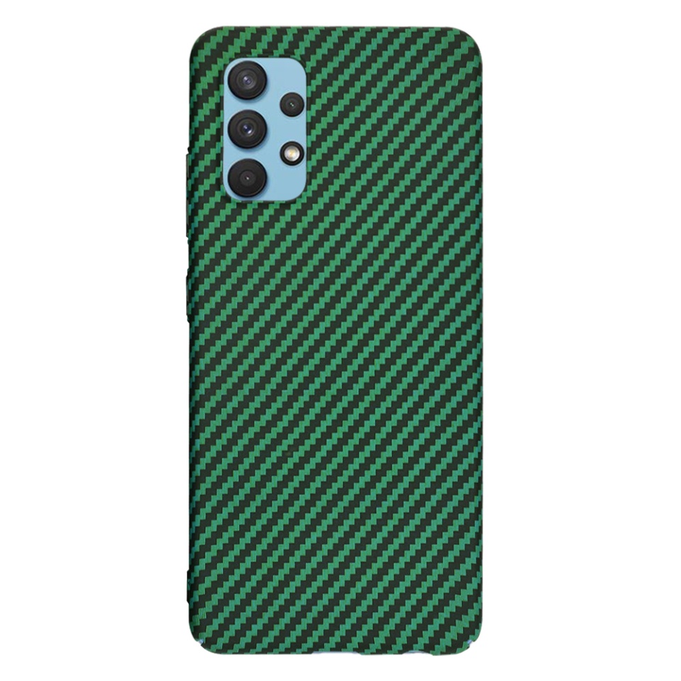 Husa pentru Samsung Galaxy A32 4G, Finisaj Premium cu Textura de Carbon, Design Elegant, SKDR CarbonFlex - Verde - 2 | YEO