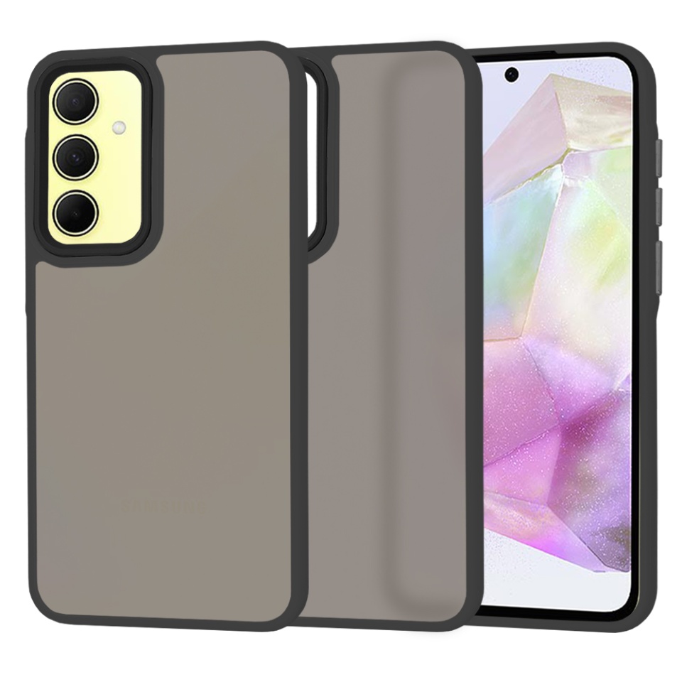 Husa pentru Samsung Galaxy A35 5G, ce Absoarbe Cele mai Aspre Socuri, Skyddar Frosted - Negru