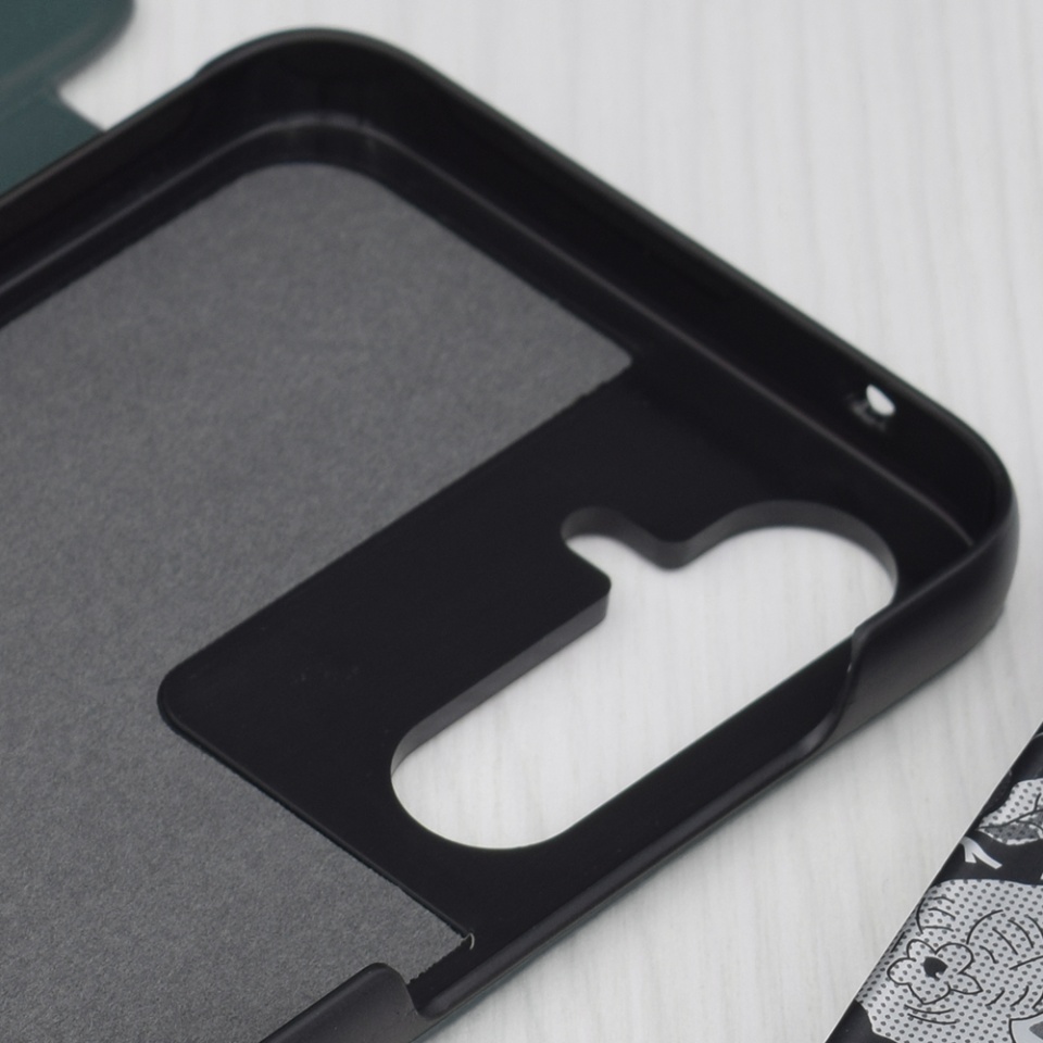 Husa pentru Samsung Galaxy A35 5G, SKYDDAR INNOVATION, eFold, tip carte, Verde, set cu sticker - 2 | YEO