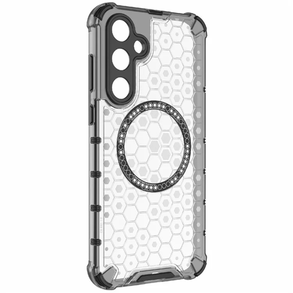 Husa pentru Samsung Galaxy A35 5G, SKYDDAR INNOVATION, HoneyComb Shield MagSafe, Alb, set cu sticker - 2 | YEO