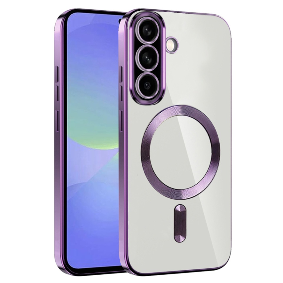 Husa pentru Samsung Galaxy A36 5G / Galaxy A56 5G, SKYDDAR INNOVATION, Luxury Shield Magsafe, Protectie Antisoc, Mov, set cu sticker