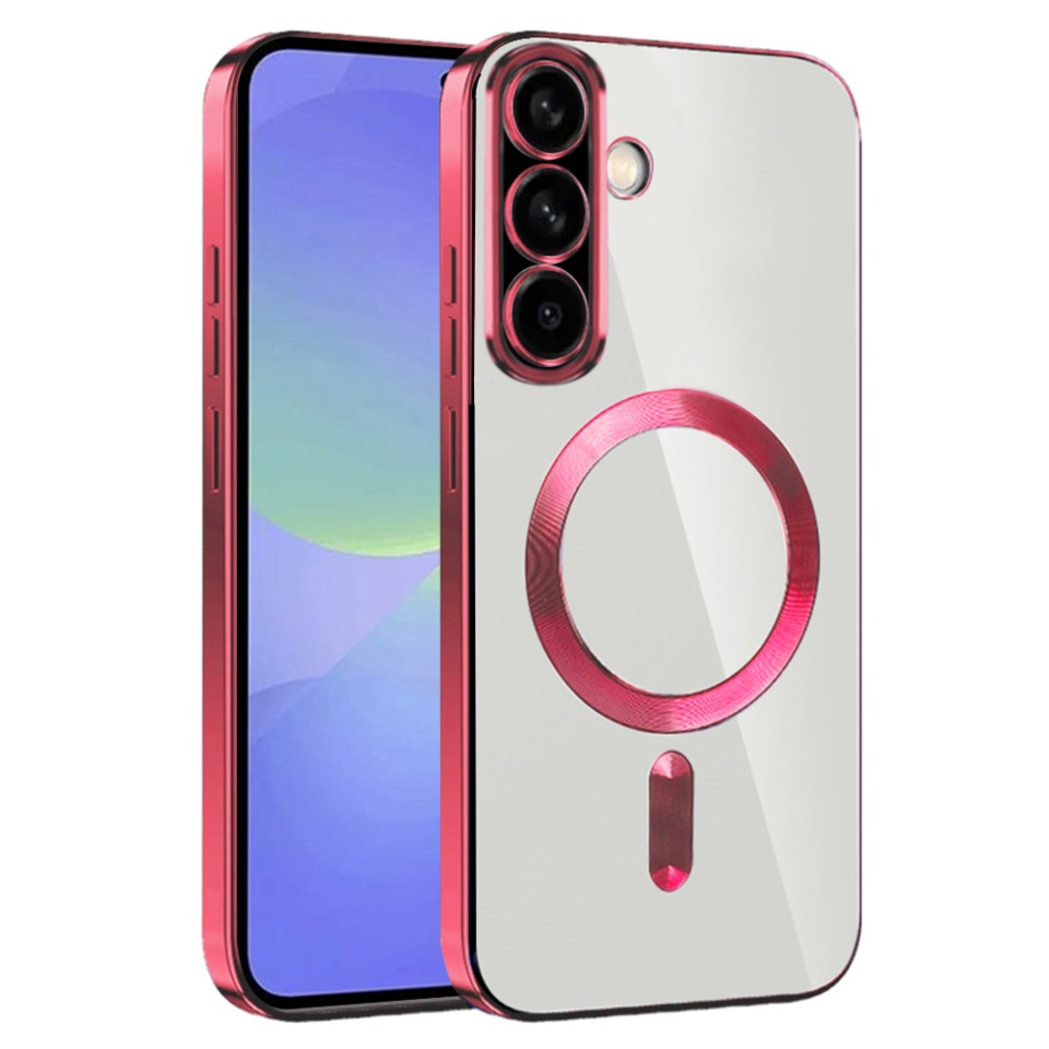 Husa pentru Samsung Galaxy A36 5G / Galaxy A56 5G, SKYDDAR INNOVATION, Luxury Shield Magsafe, Protectie Antisoc, Rosu, set cu sticker