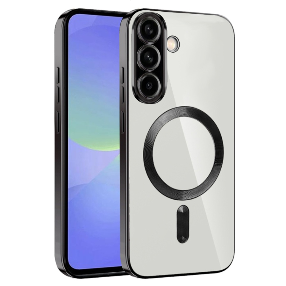 Husa pentru Samsung Galaxy A36 5G / Galaxy A56 5G, SKYDDAR INNOVATION, Luxury Shield Magsafe, Protectie Antisoc, Negru, set cu sticker