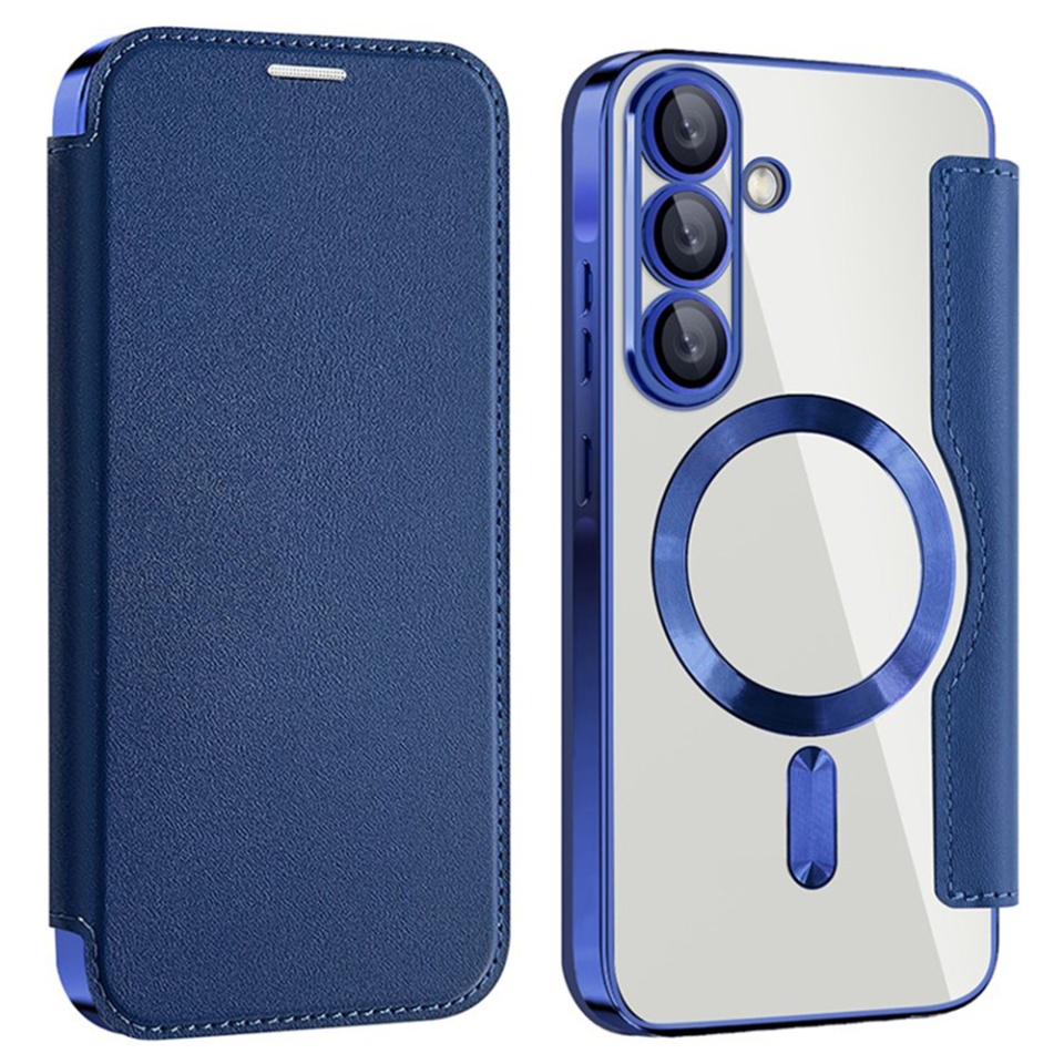 Husa pentru Samsung Galaxy A36 5G tip carte, SKYDDAR INOVATION, SmartMag Book, Magsafe, RFiD, Suport Carduri, set cu sticker, Albastru - 1 | YEO