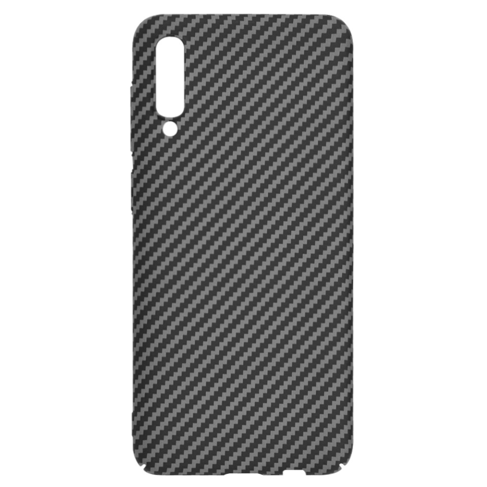 Husa pentru Samsung Galaxy A50 / Galaxy A30s / Galaxy A50s, SKYDDAR INNOVATION, textura carbon, Carbonite FiberShell, set cu sticker, Negru, - 3 | YEO