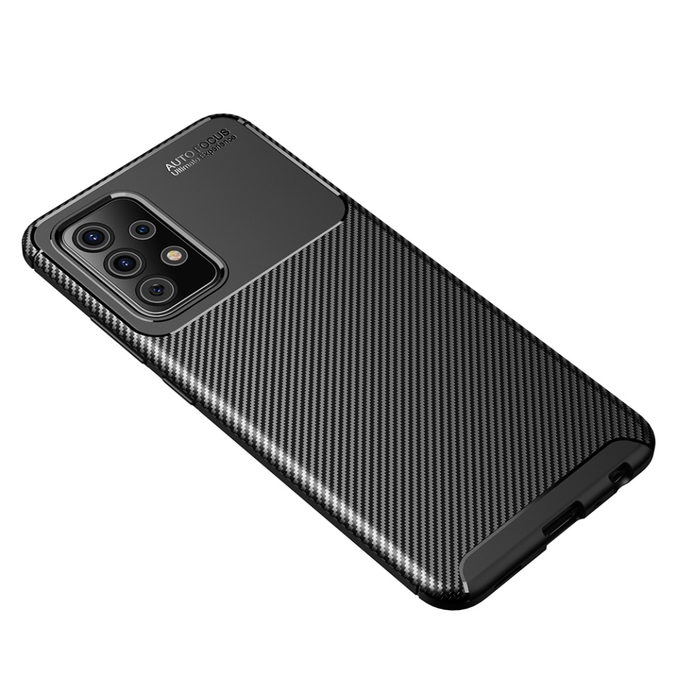 Husa pentru Samsung Galaxy A52 5G / Galaxy A52 4G / Galaxy A52s 5G, SKYDDAR INNOVATION, CarbonFiber, Antisoc, Negru, set cu sticker - 3 | YEO