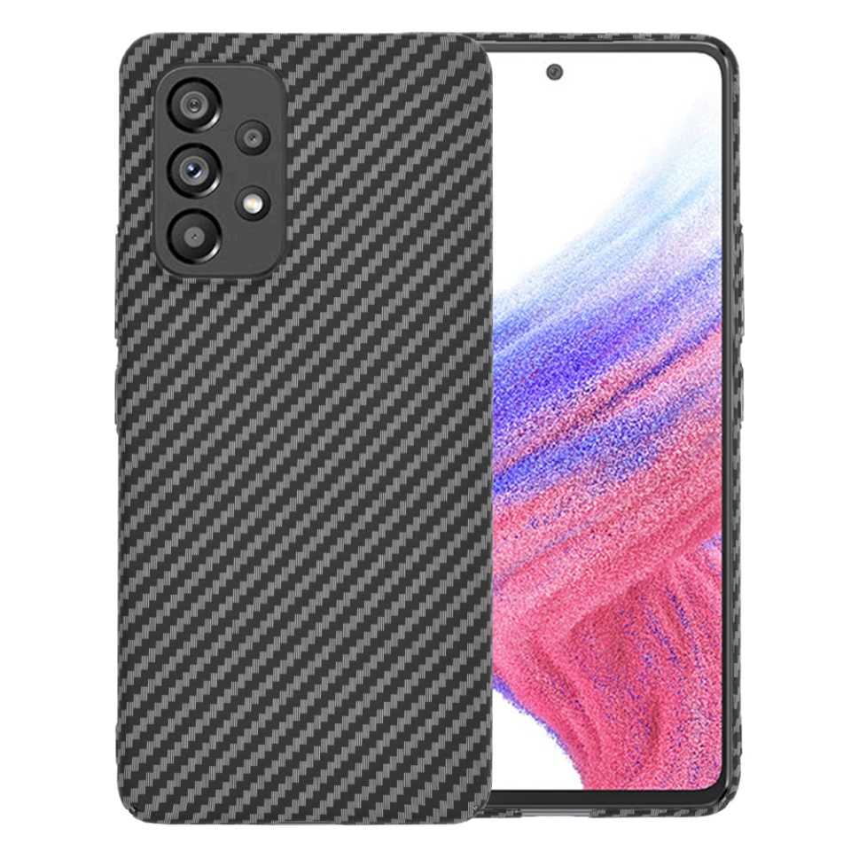Husa pentru Samsung Galaxy A53 5G, Finisaj Premium cu Textura de Carbon, Design Elegant, SKDR CarbonFlex - Negru