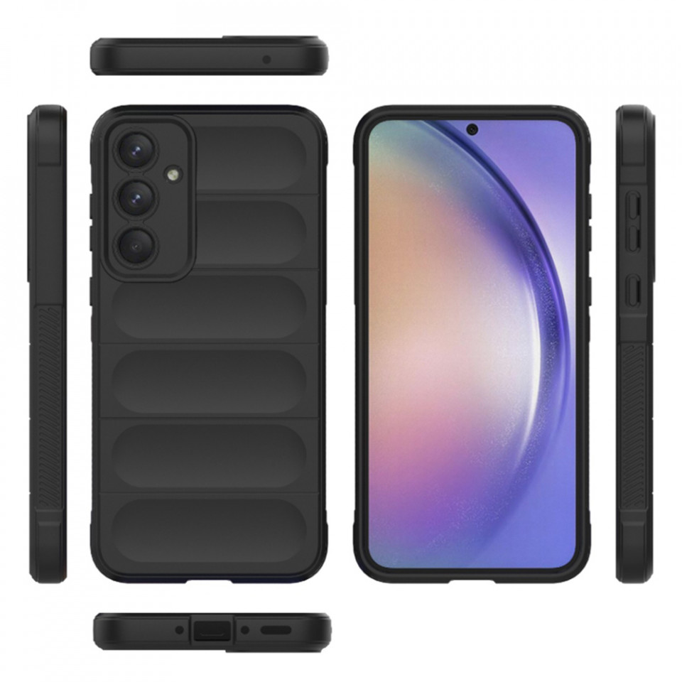 Husa pentru Samsung Galaxy A54 eleganta, din silicon mat, SKDR Vogue - Negru - 1 | YEO