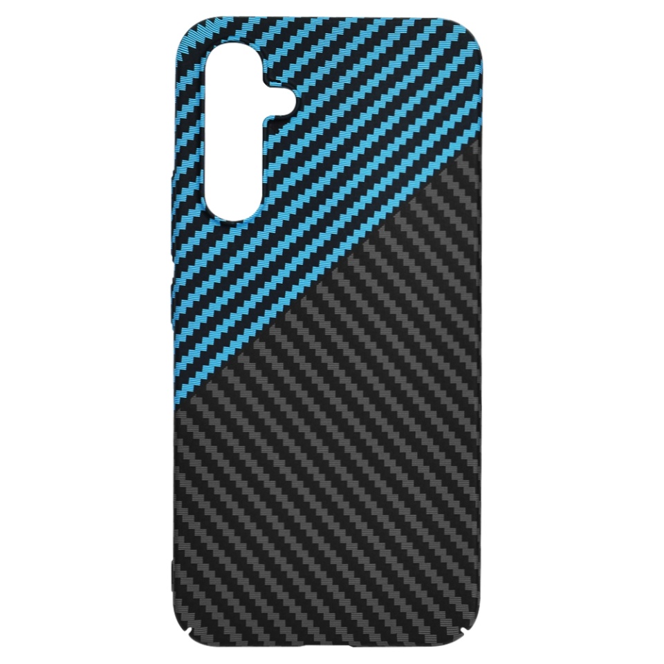 Husa pentru Samsung Galaxy A54, Finisaj Premium cu Textura de Carbon, Design Elegant, SKDR CarbonFlex - Bleu - 3 | YEO