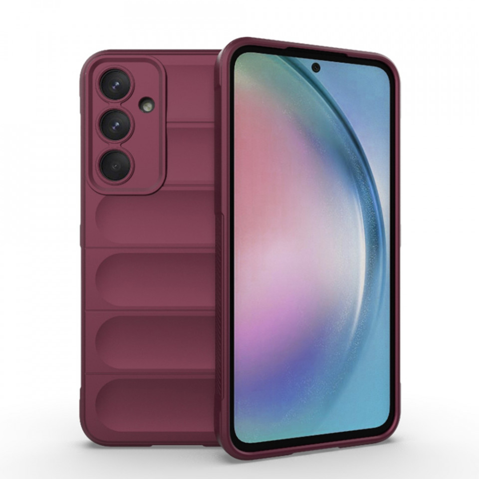 Husa pentru Samsung Galaxy A55 5G eleganta, din silicon mat, SKDR Vogue - Bordo
