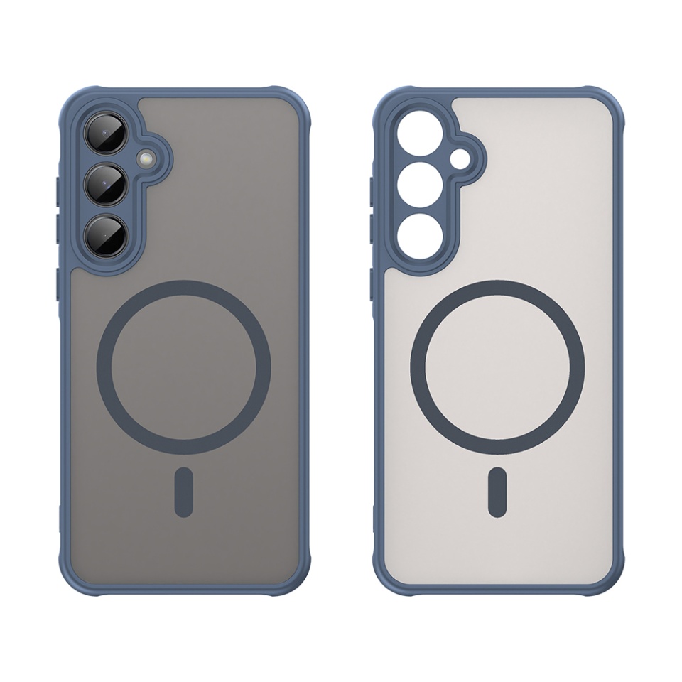 Husa pentru Samsung Galaxy A55 5G, SKYDDAR INNOVATION, HaloFrost MagSafe II, Antisoc, set cu sticker, Bluemarin - 1 | YEO