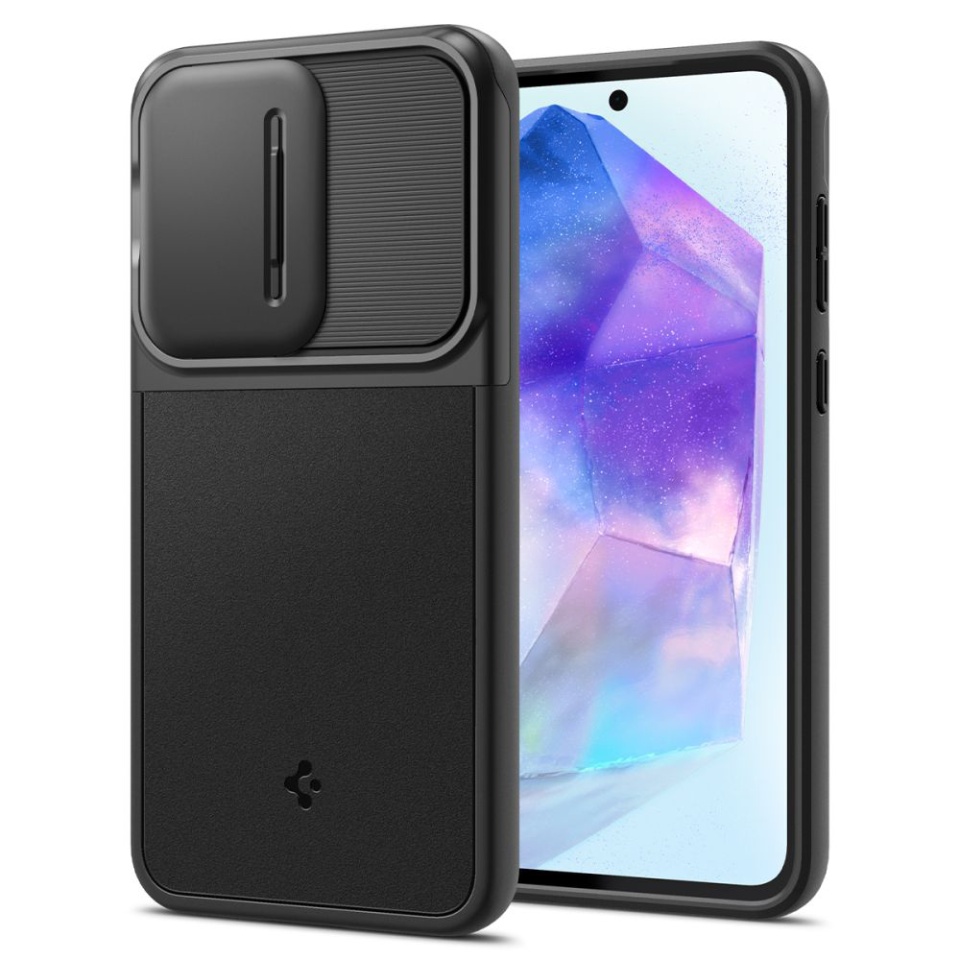 Husa pentru Samsung Galaxy A55 5G, Spigen Optik Armor - Negru