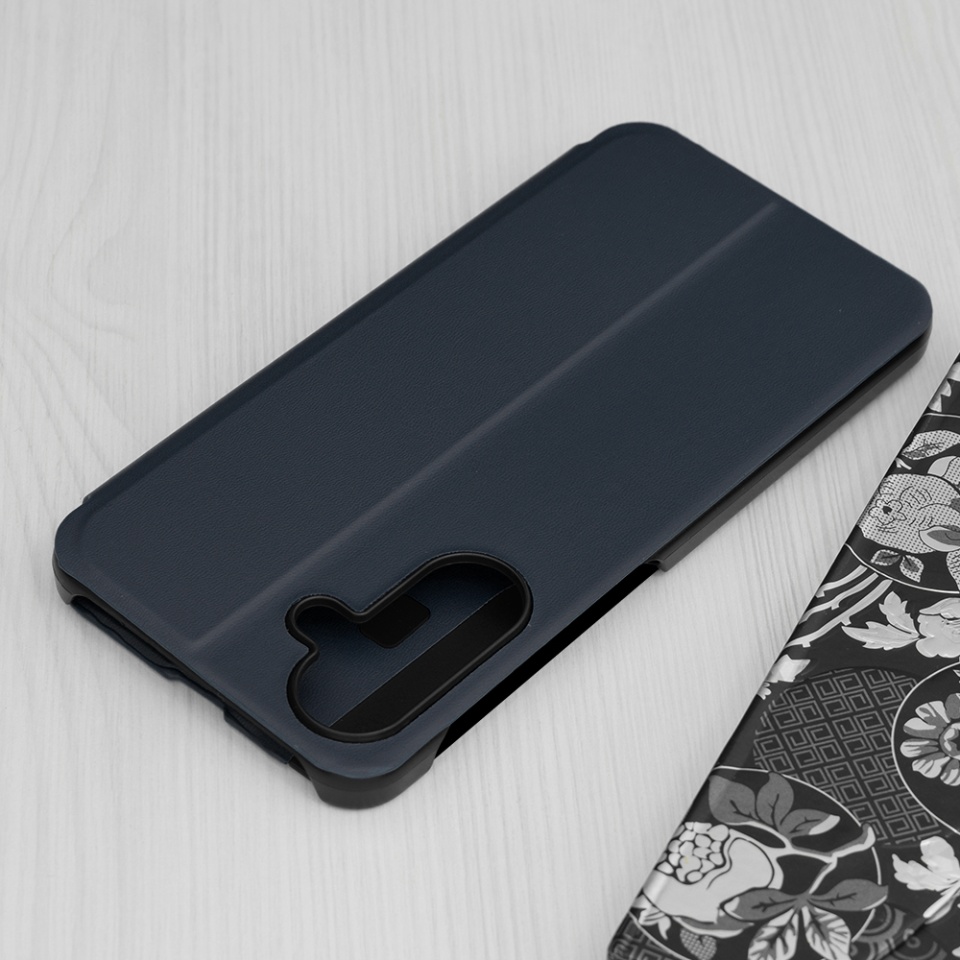 Husa pentru Samsung Galaxy A56 5G tip carte, Eco View Leather - Albastru - 1 | YEO