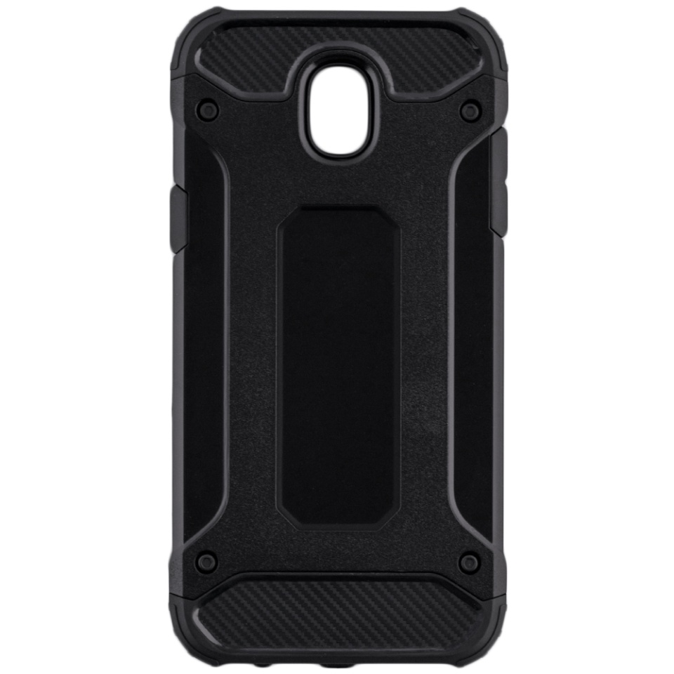 Husa pentru Samsung Galaxy J5 2017 J530, Galaxy J5 Pro 2017, SKYDDAR INNOVATION, Hybrid Armor, din Plastic Dur, Margini Cauciucate, Antisoc, set cu sticker, Negru - 1 | YEO