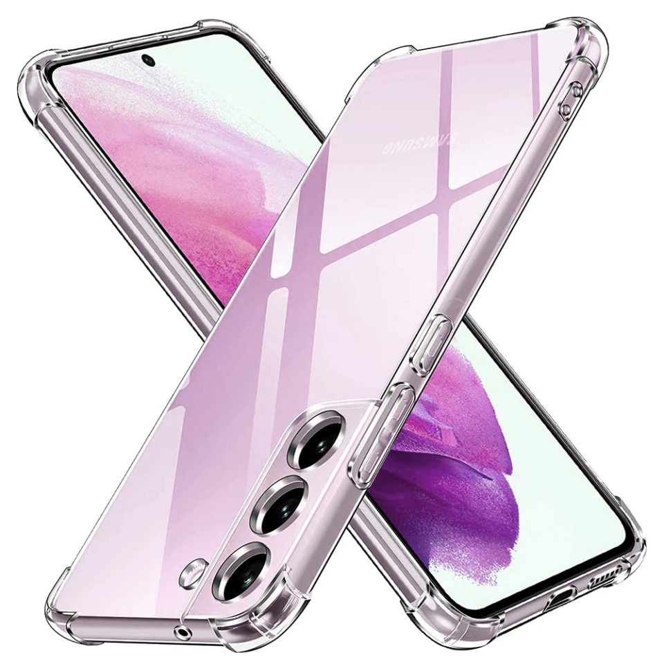 Husa pentru Samsung Galaxy S21 FE 5G , SKYDDAR INNOVATION, Shockproof Clear din Silicon Slim, Transparenta, set cu sticker