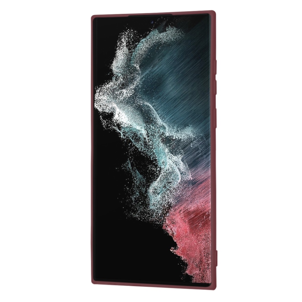 Husa pentru Samsung Galaxy S22 Ultra 5G din Silicon Catifelat, Protectie Premium, Skyddar SoftElegance MagSafe - Bordo - 1 | YEO