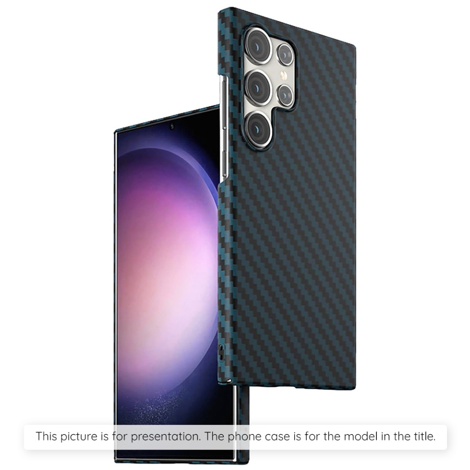 Husa pentru Samsung Galaxy S22 Ultra 5G, Finisaj Premium cu Textura de Carbon, Design Elegant, SKDR CarbonFlex - Cyan