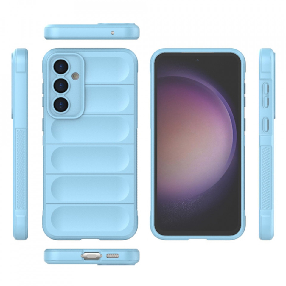 Husa pentru Samsung Galaxy S23 FE eleganta, din silicon mat, SKDR Vogue - Bleu - 1 | YEO