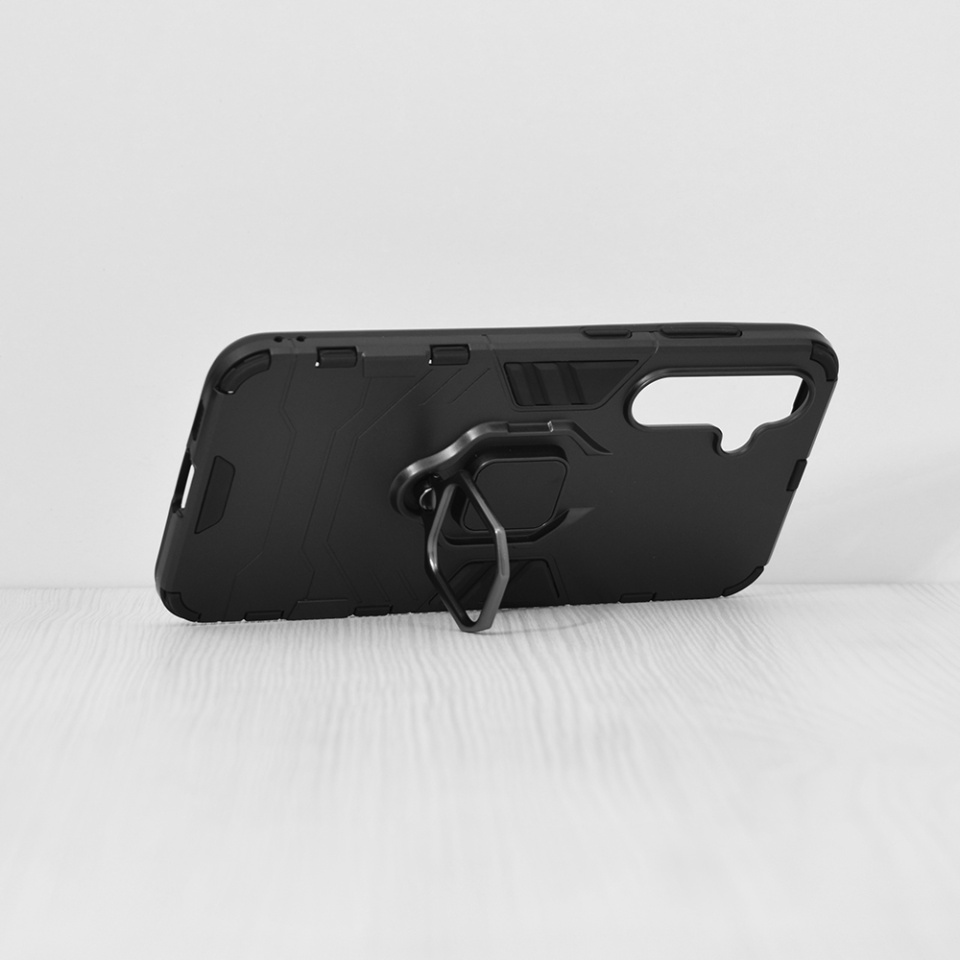 Husa pentru Samsung Galaxy S23 FE, SKYDDAR INNOVATION, Silicone Shield, cu Inel Magnetic, Antisoc, set cu sticker, Negru - 1 | YEO