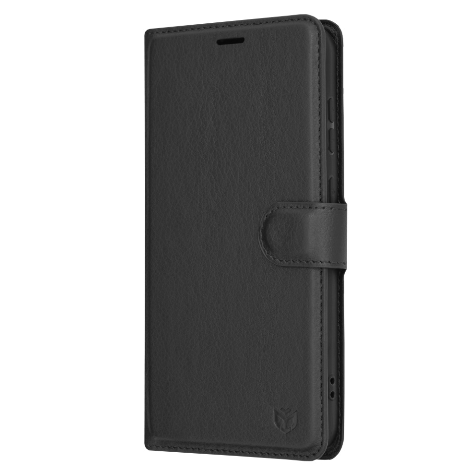 Husa pentru Samsung Galaxy S23 FE tip Carte, cu Portofel Interior, Finisaje Premium, SKYDDAR Leather Wallet - Negru - 3 | YEO