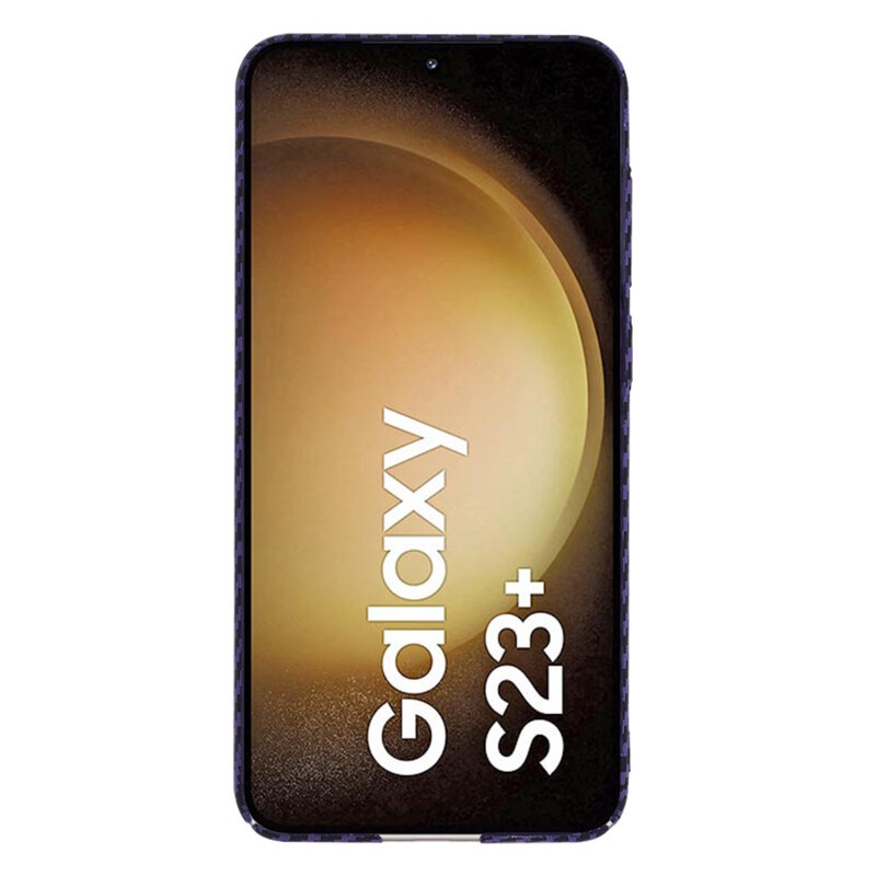 Husa pentru Samsung Galaxy S23 Plus, Finisaj Premium cu Textura de Carbon, Design Elegant, SKDR CarbonFlex - Mov - 1 | YEO