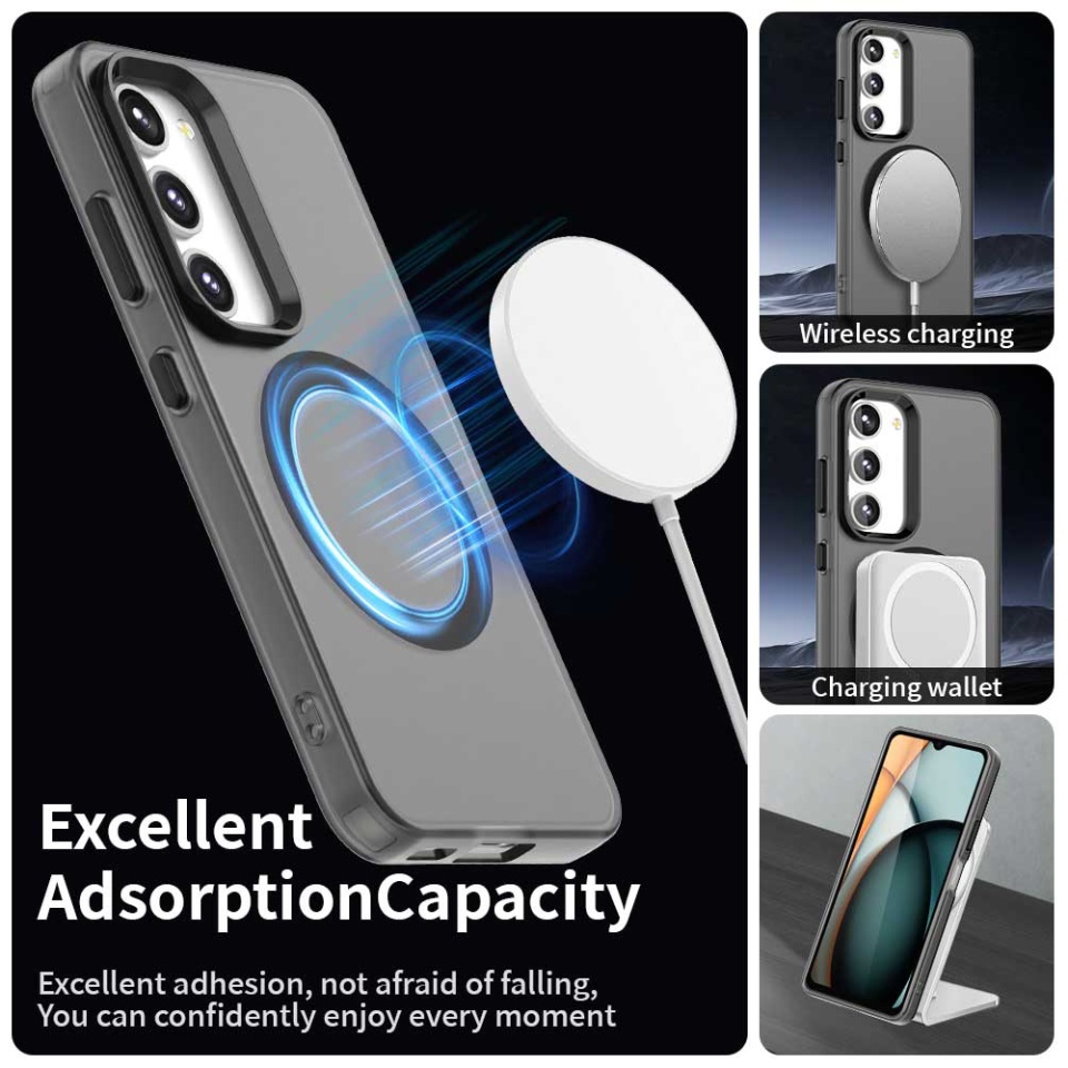 Husa pentru Samsung Galaxy S23 Plus, SKYDDAR INOVATION, CandyCase, Magsafe, set cu sticker, Negru - 1 | YEO