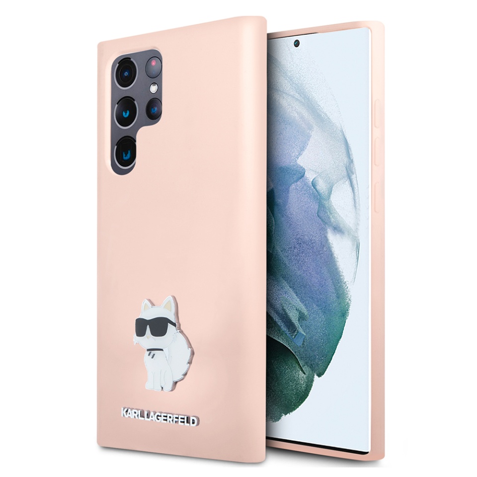 Husa pentru Samsung Galaxy S23 Ultra, Silicone, Karl Lagerfeld, Roz