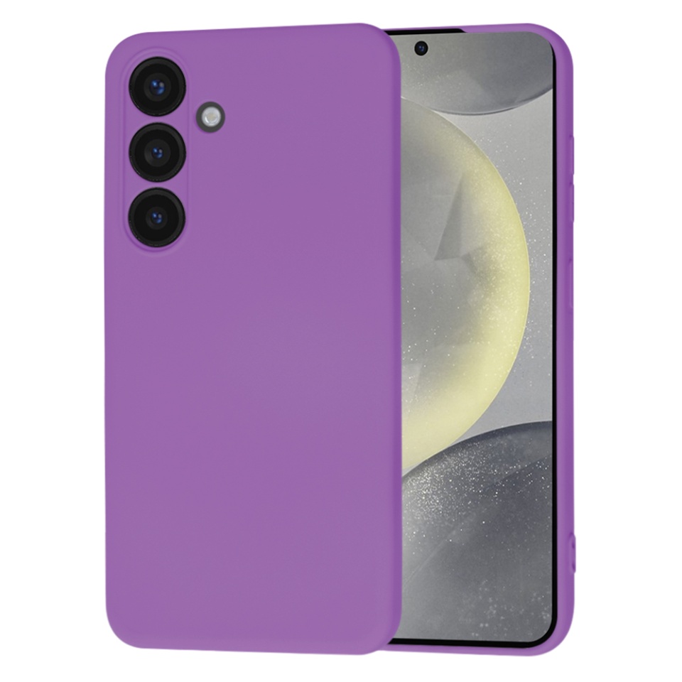Husa pentru Samsung Galaxy S24 din Silicon Catifelat, Protectie Premium, Skyddar SoftElegance MagSafe - Mov