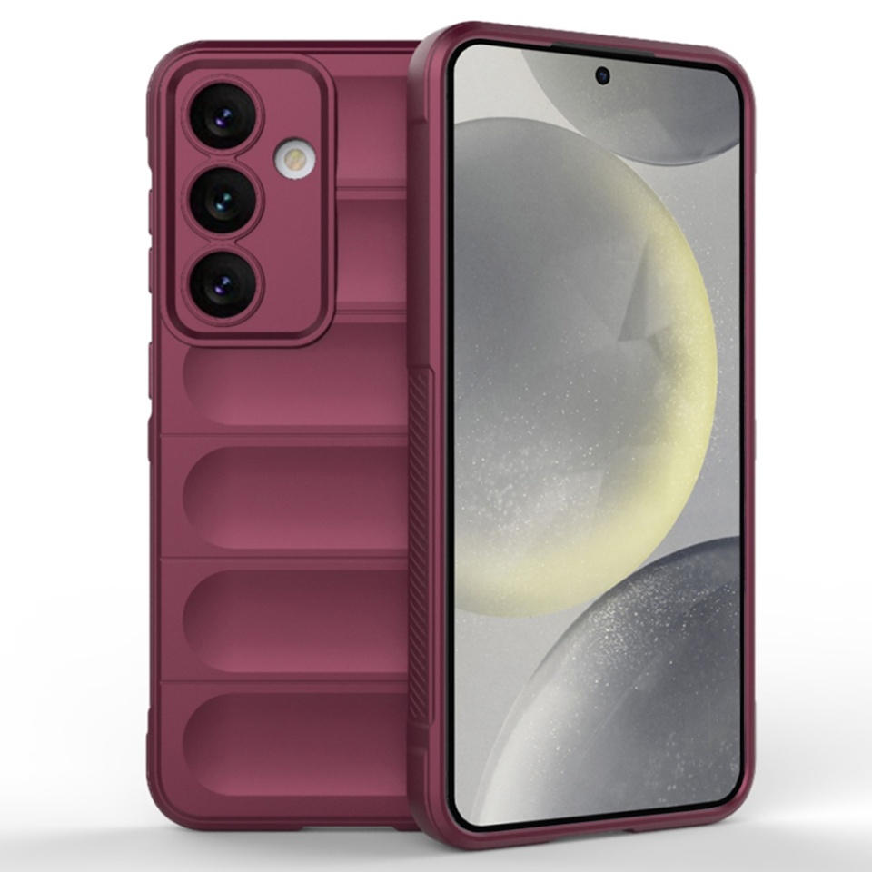 Husa pentru Samsung Galaxy S24 FE eleganta, din silicon mat, SKDR Vogue - Bordo