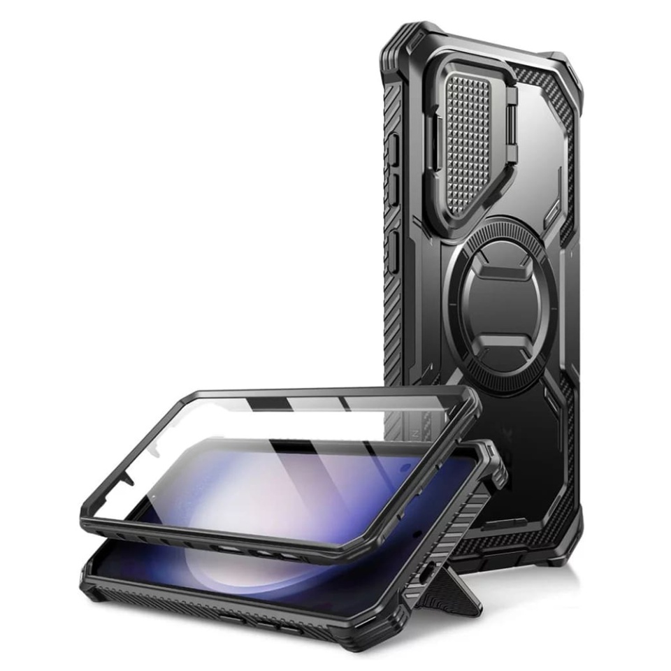 Husa pentru Samsung Galaxy S24 Plus, Kickstand, AntiSock, I-Blason Armorbox - Negru - 1 | YEO