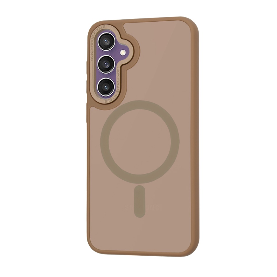 Husa pentru Samsung Galaxy S24 Plus, SKYDDAR INNOVATION, HaloFrost MagSafe, Antisoc, set cu sticker, Maro - 2 | YEO