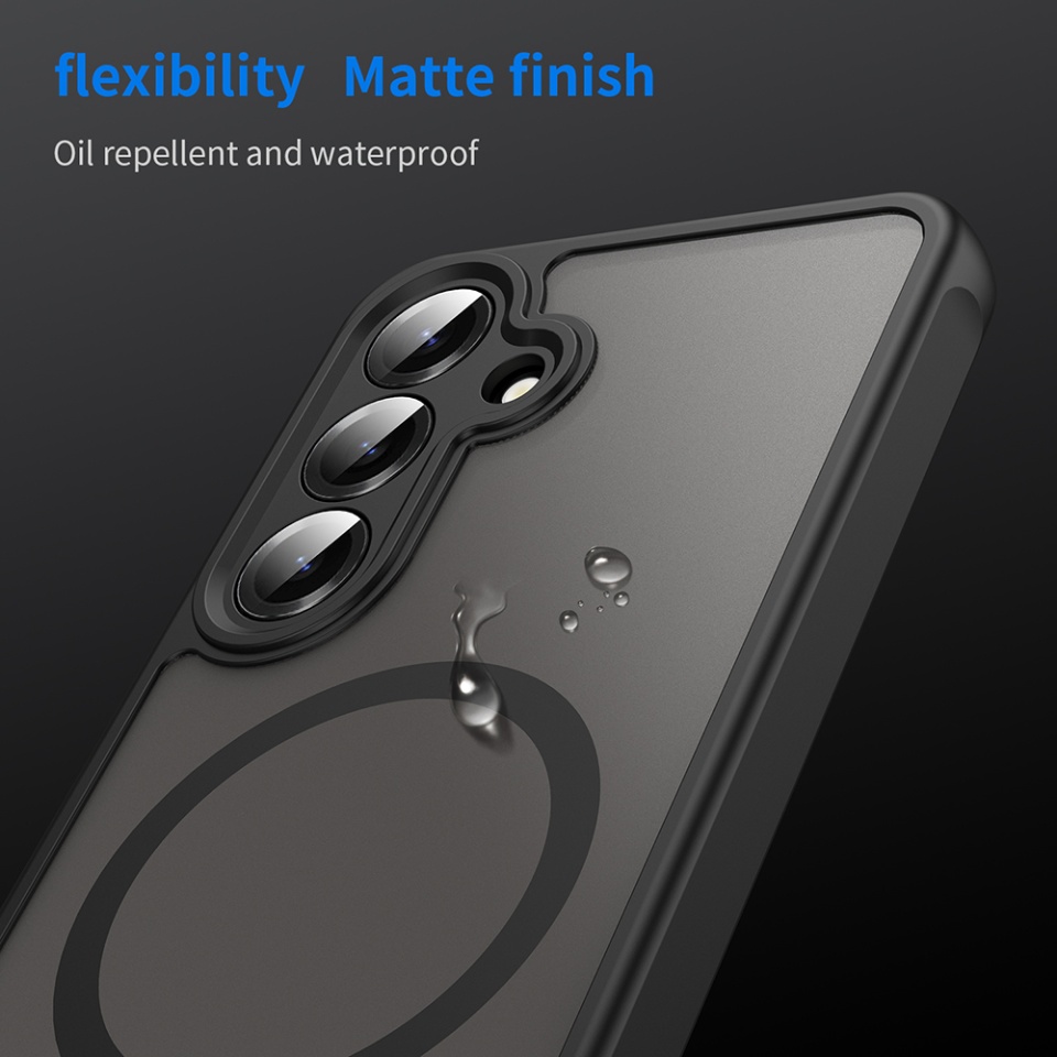 Husa pentru Samsung Galaxy S24 Plus, SKYDDAR INNOVATION, HaloFrost MagSafe II, Antisoc, set cu sticker, Negru - 8