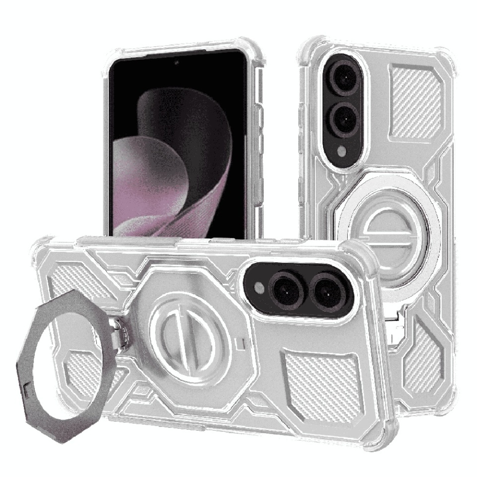 Husa pentru Samsung Galaxy S25 Edge, Antisoc, SKYDDAR INOVATION, Carbon Shield PRO, Magsafe, set cu sticker, Alb