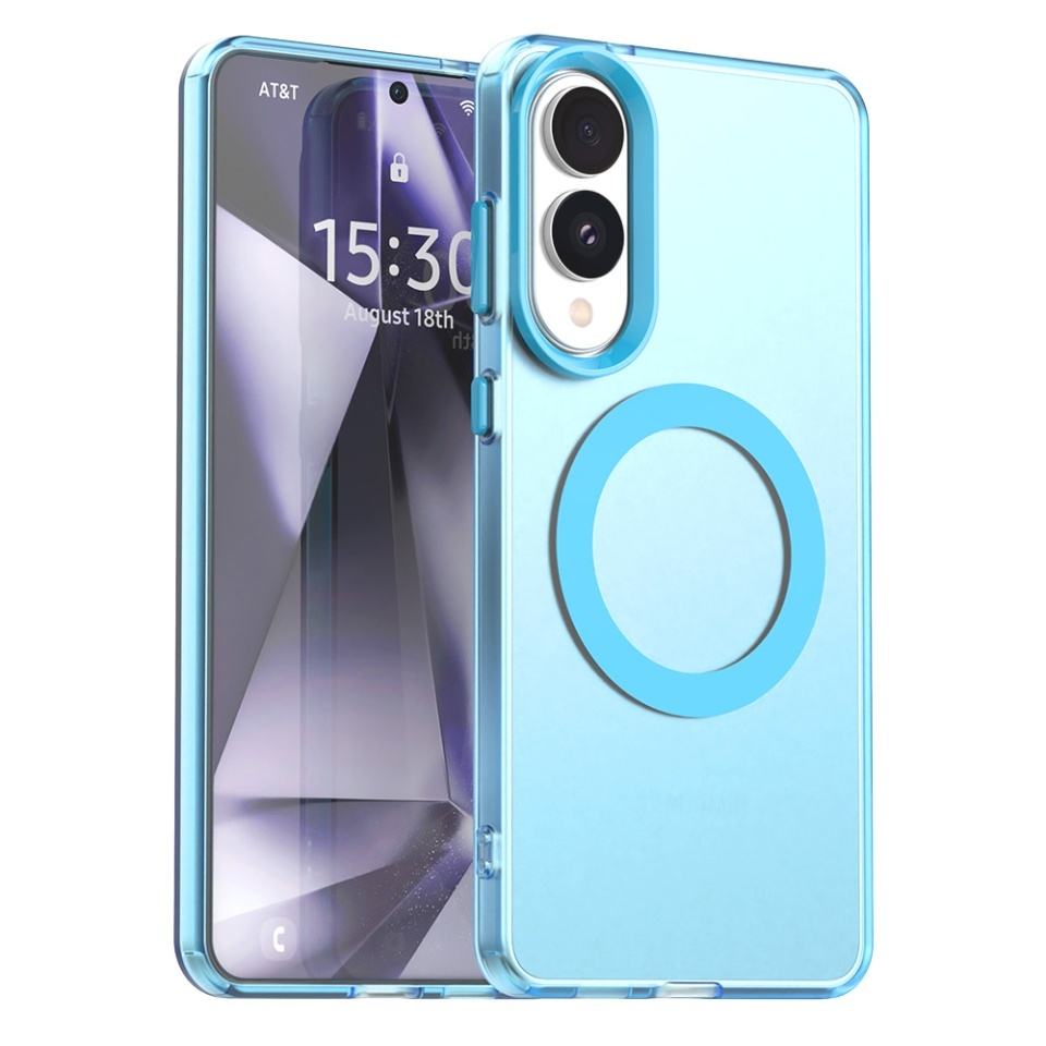 Husa pentru Samsung Galaxy S25 Edge, SKYDDAR INOVATION, CandyCase, Magsafe, set cu sticker, Albastru