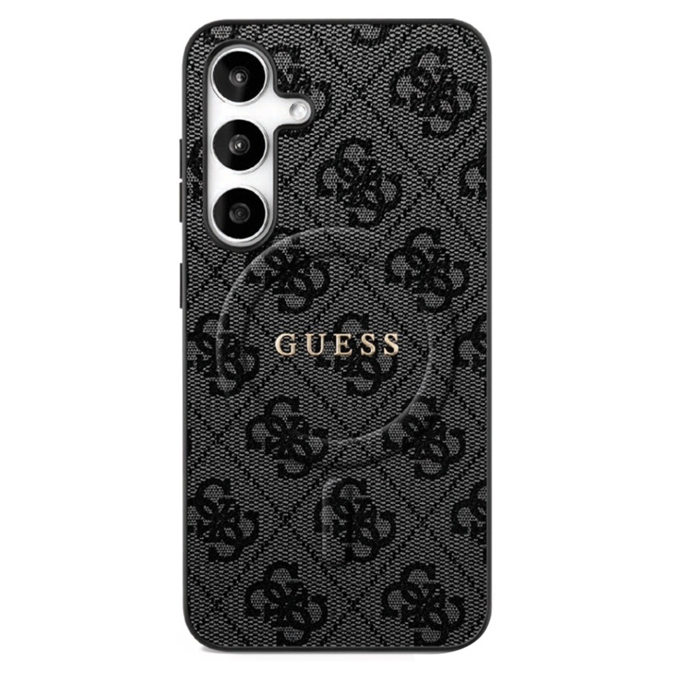 Husa pentru Samsung Galaxy S25 FE, 4G Ring Classic Logo MagSafe, Guess, Negru
