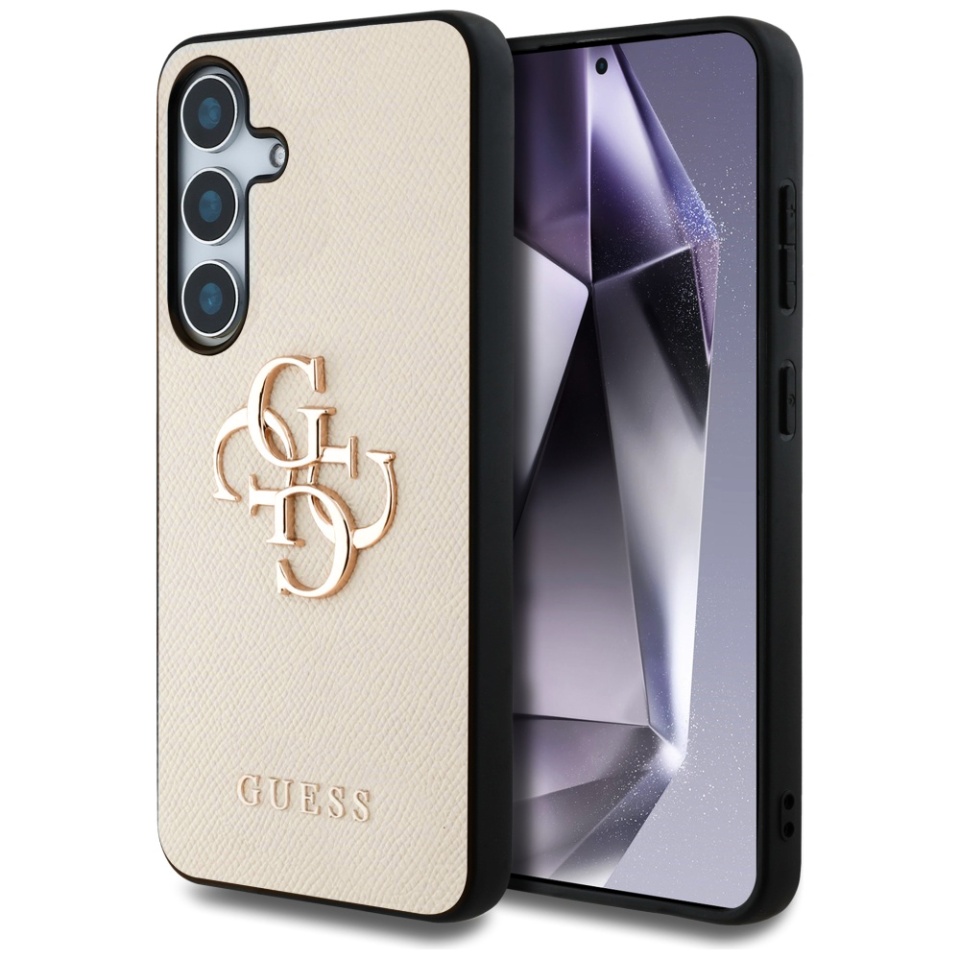 Husa pentru Samsung Galaxy S25, Guess, Hardcase Grained Big and Classic, Bej