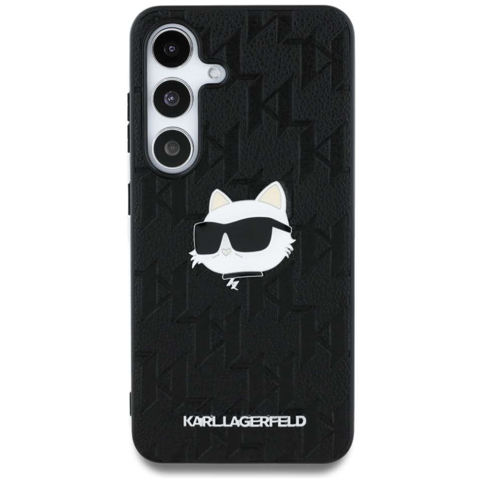 Husa pentru Samsung Galaxy S25, Hardcase Leather Monogram, Karl Lagerfeld - Negru - 1 | YEO