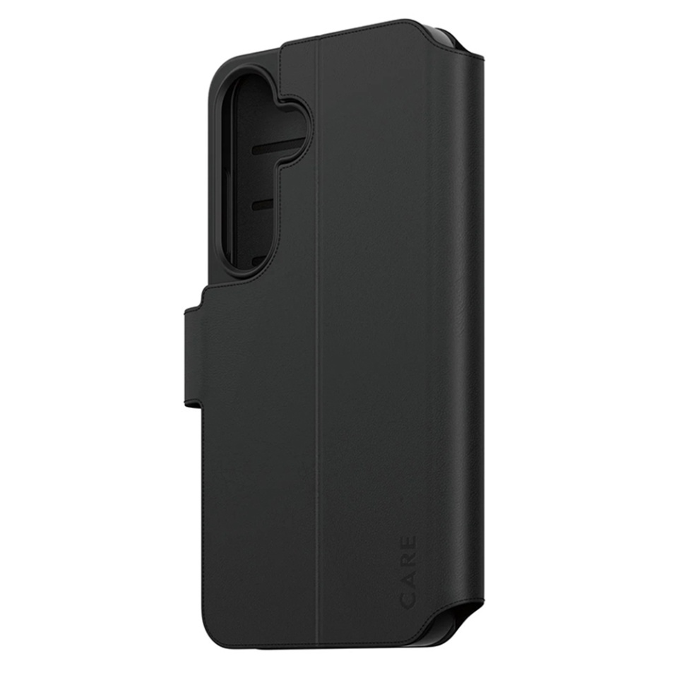 Husa pentru Samsung Galaxy S25, PanzerGlass, CARE Feature Kickstand Wallet Case, Tip Carte cu Inchidere Magnetica, Suport Stand si Slot Card Protectie 360°, Testata la Socuri, Negru - 1 | YEO