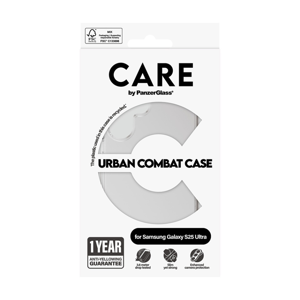 Husa pentru Samsung Galaxy S25, PanzerGlass, CARE Flagship Urban Combat, Anti-Soc 4.8m, Anti-Ingalbenire, Design Slim, Compatibila MagSafe, Transparenta - 3 | YEO
