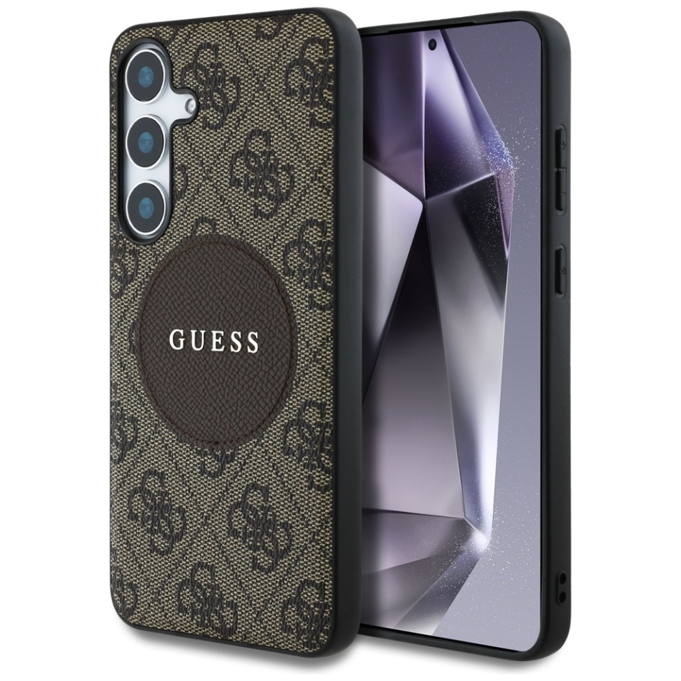 Husa pentru Samsung Galaxy S25 Plus, Circle Classic Logo MagSafe, Guess, Maro