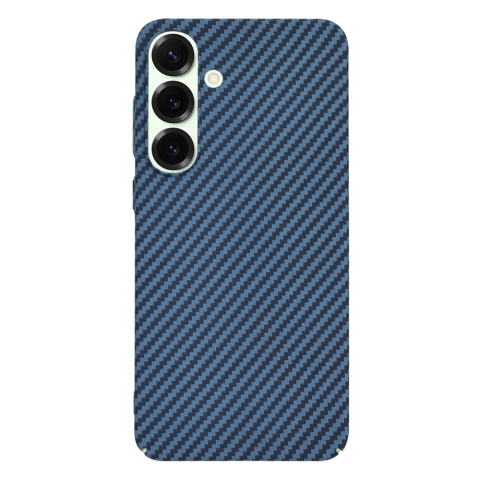 Husa pentru Samsung Galaxy S25 Plus, SKYDDAR INNOVATION, Carbonite FiberShell, Cyan, set cu sticker - 3 | YEO